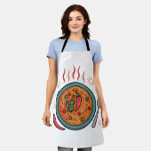 Warme pittige curry voedselkunst schort (Gedragen)