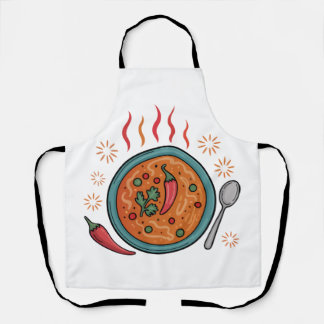 Warme pittige curry voedselkunst schort