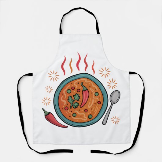 Warme pittige curry voedselkunst schort (Voorkant)