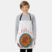Warme pittige curryvoedsel kunst schort (Gedragen)
