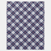 Warme Plaid Deken in Koraal en Marine Tartan Desig (Voorkant)
