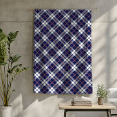 Warme Plaid Deken in Koraal en Marine Tartan Desig