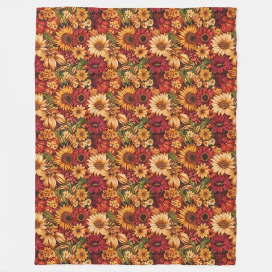 Warme Pompoen & Bloemen Deken Classic Herfst Look (Voorkant)