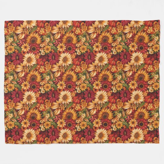 Warme Pompoen & Bloemen Deken Classic Herfst Look (Voorkant (Horizontaal))