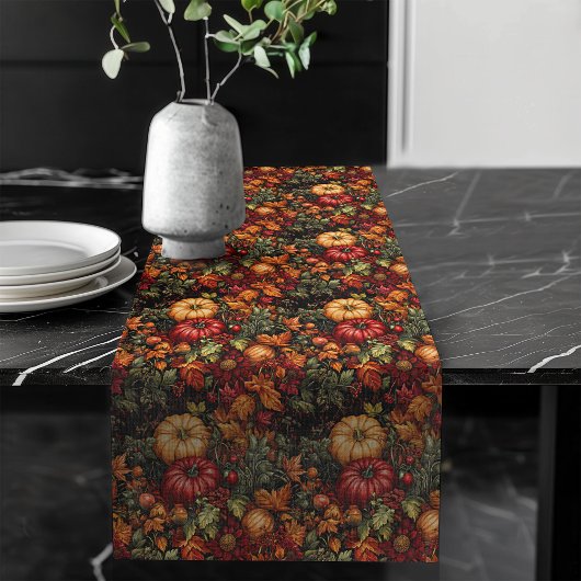 Warme Pompoenen & Bloemen Classic Herfst Look Deco Lange Tafelloper