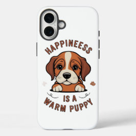 Warme puppy vreugde iPhone 16 plus hoesje