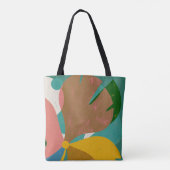 Warme Retro Bloemendesign Tote Bag (Achterkant)