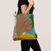 Warme Retro Bloemendesign Tote Bag (Dichtbij)