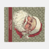Warme Retro Santa Fleece Deken voor Kerstmis Fun (Voorkant (Horizontaal))