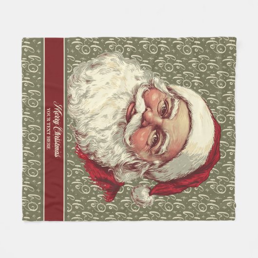 Warme Retro Santa Fleece Deken voor Kerstmis Fun (Voorkant (Horizontaal))
