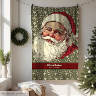 Warme Retro Santa Fleece Deken voor Kerstmis Fun