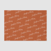 Warme Roest & Crème Script Rustieke Herfst Boho Br Tissuepapier (Voorkant)