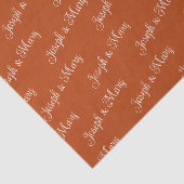 Warme Roest & Crème Script Rustieke Herfst Boho Br Tissuepapier (Detail)