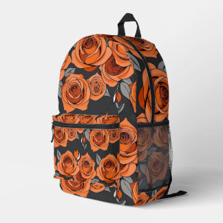 Warme Roestige Oranje Rozen Bedrukte Rugzak