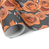 Warme Roestige Oranje Rozen Cadeaupapier (Rol Hoek)