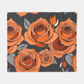 Warme Roestige Oranje Rozen Fleece Deken (Voorkant (Horizontaal))