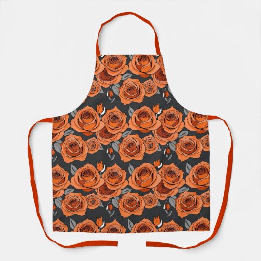 Warme Roestige Oranje Rozen Schort (Voorkant)