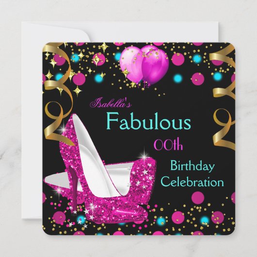 Warme roze Blauwgroen blauw op hoge hoogte Birthda Kaart (Voorkant)