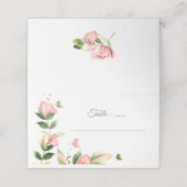 warme roze bloemen vlinders bruiloft plaatskaartje (Buitenkant ongevouwen)