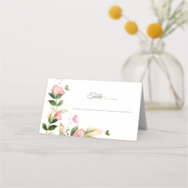 warme roze bloemen vlinders bruiloft plaatskaartje