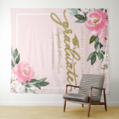 Warme Roze Bloemengestalte Afstudeerfeest Foto Ach Wandkleed (In Situ (horizontaal))