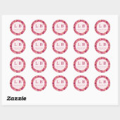 Warme Roze Bloemige Viering Ronde Sticker (Vel)