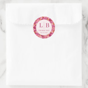 Warme Roze Bloemige Viering Ronde Sticker