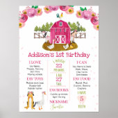 Warme roze Boerderij Birthday Mijlsteen Poster (Voorkant)