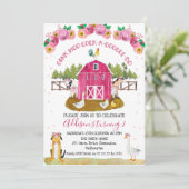 Warme roze Boerderij Farmyard Animals, zaterdag Kaart (Staand voorkant)