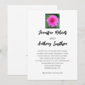 Warme Roze Chrysanthemum Bloem Bruiloft Uitnodigin Kaart (Voorkant / Achterkant)