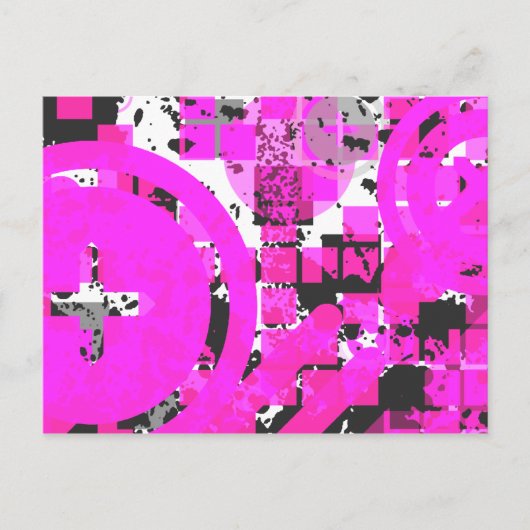 warme roze dichte chex : briefkaart (Voorkant)