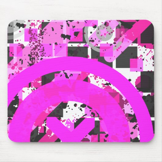 warme roze dichte chex : muismat (Voorkant)