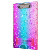 Warme roze en Aqua Blue Gradiënt Water Droplets Klembord (Links)