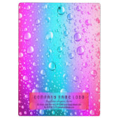 Warme roze en Aqua Blue Gradiënt Water Droplets Klembord (Achterkant)