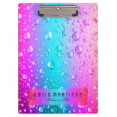 Warme roze en Aqua Blue Gradiënt Water Droplets Klembord (Voorkant)