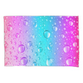 Warme roze en Aqua Blue Gradiënt Water Droplets Kussensloop (Voorkant)