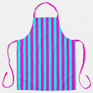 Warme Roze En Cyaan Blauw Groen Turquoise Strepen Schort