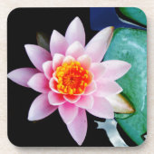 Warme roze en oranje lotuswaterbloem bier onderzetter (Voorkant)