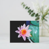 Warme roze en oranje lotuswaterbloem briefkaart (Staand voorkant)