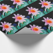 Warme roze en oranje lotuswaterbloem cadeaupapier (Hoek)