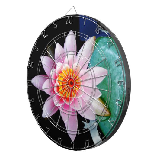Warme roze en oranje lotuswaterbloem dartbord (Voorkant Rechts)