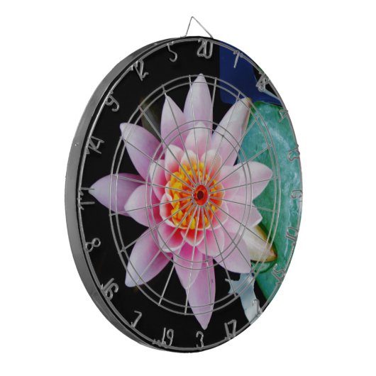 Warme roze en oranje lotuswaterbloem dartbord (Voorkant Links)