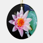 Warme roze en oranje lotuswaterbloem keramisch ornament (Links)