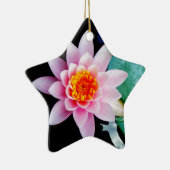 Warme roze en oranje lotuswaterbloem keramisch ornament (Rechts)