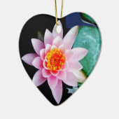 Warme roze en oranje lotuswaterbloem keramisch ornament (Links)