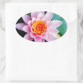 Warme roze en oranje lotuswaterbloem ovale sticker (Tas)