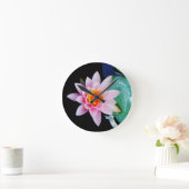 Warme roze en oranje lotuswaterbloem ronde klok (Huis)