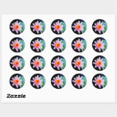 Warme roze en oranje lotuswaterbloem ronde sticker (Vel)
