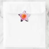 Warme roze en oranje lotuswaterbloem ster sticker (Tas)