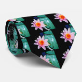 Warme roze en oranje lotuswaterbloem stropdas (Opgerold)